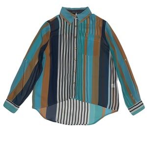 Striped Multicolor Button-Up Shirt